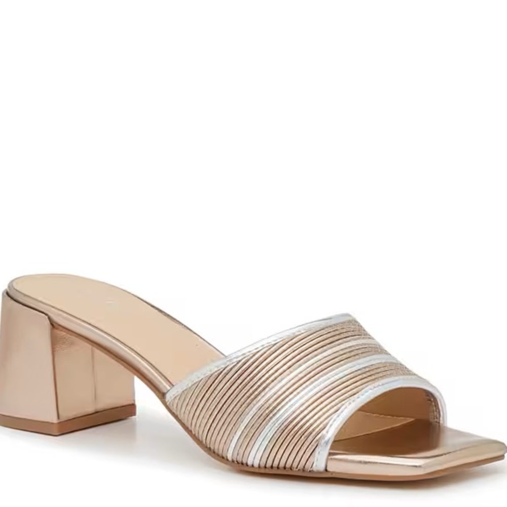 Calvin Klein Petunia Gold and Silver Block Heel